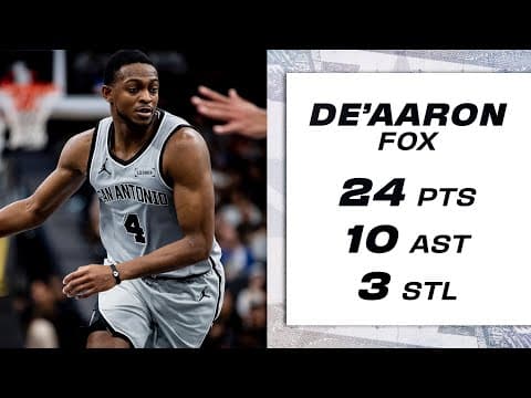 De'Aaron Fox's Double-Double Performance vs. Golden State