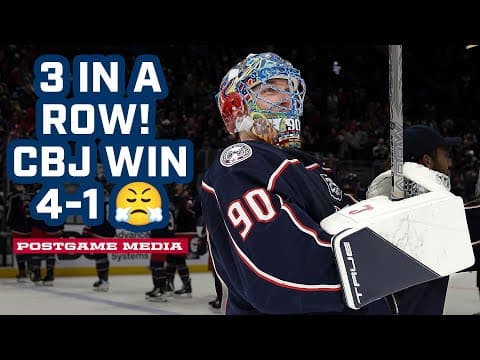 3 IN A ROW! π Blue Jackets Win 4-1 Over the Canucks! | Postgame Media