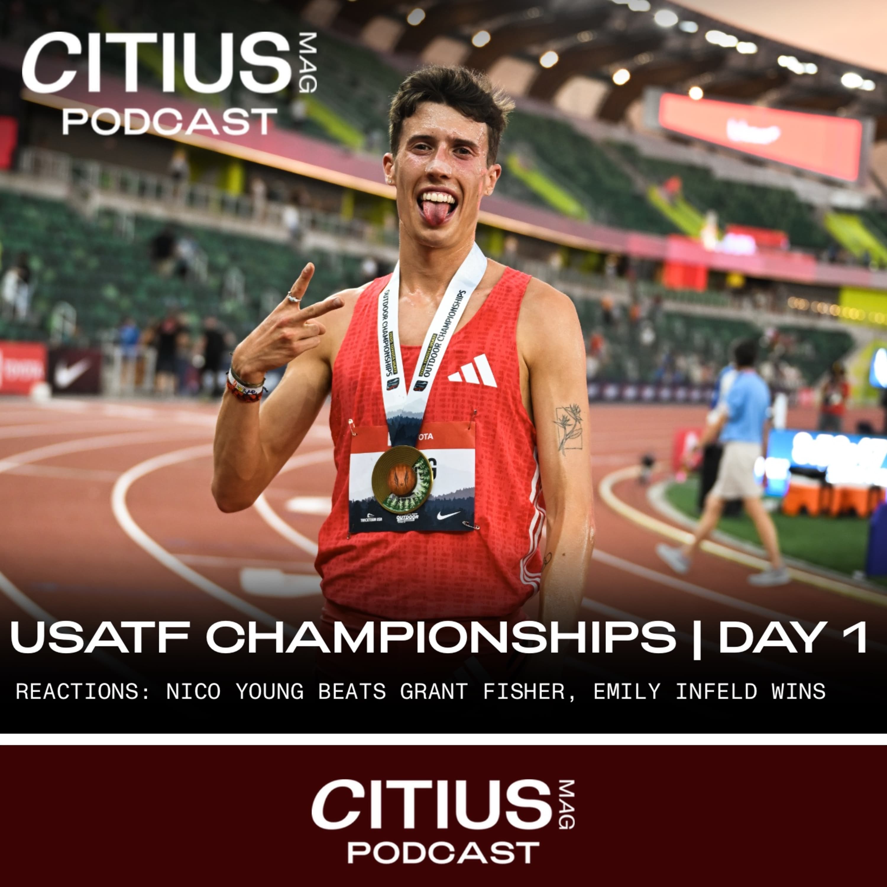 USATF OUTDOOR CHAMPIONSHIPS | DAY 1 REACTION SHOW: NICO YOUNG BEATS GRANT FISHER, EMILY INFELD WINS