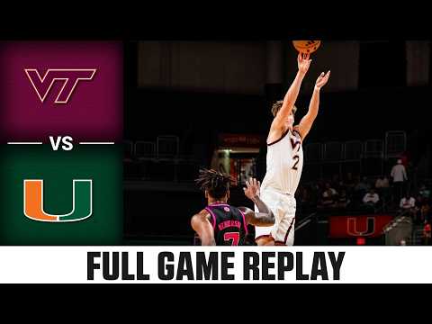 Virginia Tech vs. Miami Full Game Replay | 2025-26 ACC Men's Basketball