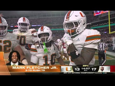 Mark Fletcher Jr. crosses 100 RUSHING YARDS & caps off Miami's drive with TD 🙌 | ESPN CFB