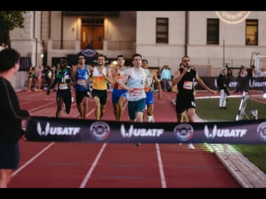 Mark English with a great finish to win the Track Fest 800m