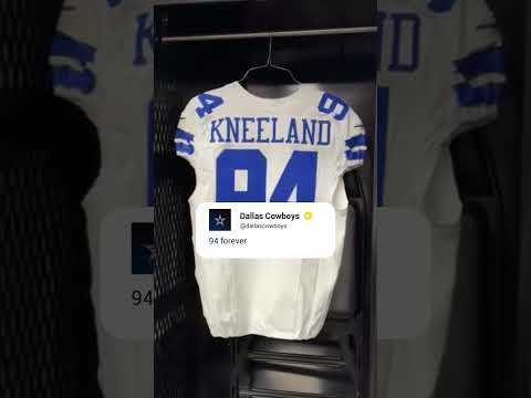 Cowboys set up a locker in honor of Marshawn Kneeland ahead of their game đź’™ (via dallascowboys/TT)