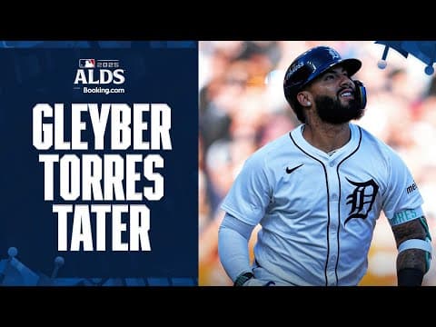 Gleyber Torres powers out his first Postseason home run as a member of the Tigers! đź’Ą