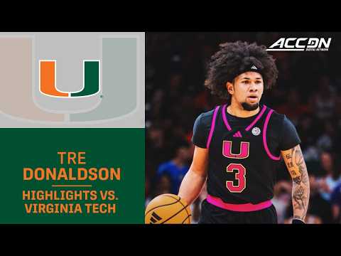 Miami's Tre Donaldson Highlights vs. Virginia Tech