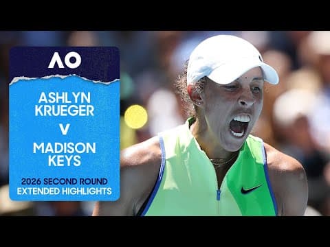 Ashlyn Krueger v Madison Keys Extended Highlights | Australian Open 2026 Second Round