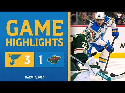 Game Highlights: Blues 3, Wild 1