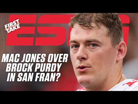 Cam Newton ISN'T SOLD on Mac Jones starting OVER Brock Purdy in San Francisco 👀 | First Take