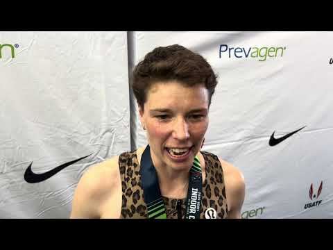Nikki Hiltz Reacts to Winning Tactical 1500m at U.S. Indoor Championships