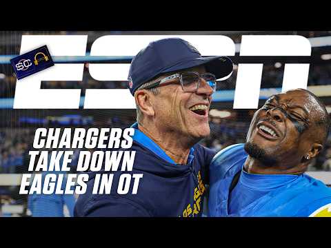 Eagles vs. Chargers REACTION πΏ Los Angeles SHUTS DOWN Jalen Hurts in overtime win | SC with SVP