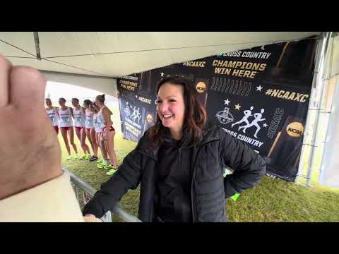 Coach Laurie Henes after NC State wins 2025 NCAA cross country title