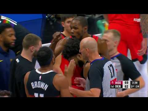 Kevin Durant and Bruce Brown exchange words as tensions rise in Rockets vs. Nuggets 🍿 | NBA on ESPN
