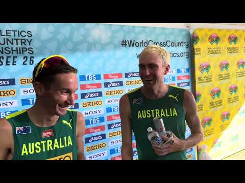 Jack Anstey and Olli Hoare after Australia wins relay gold at 2026 World XC