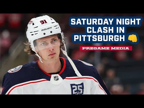 SATURDAY NIGHT CLASH AGAINST THE PENS π€ Zach Werenski, Kent Johnson, HC Rick Bowness | Pregame Media