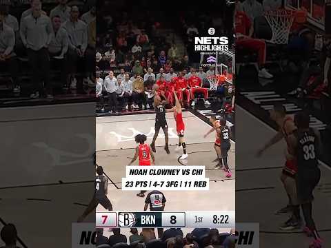 Noah Clowney's first double-double of the season 💪 #nba #brooklynnets #highlights