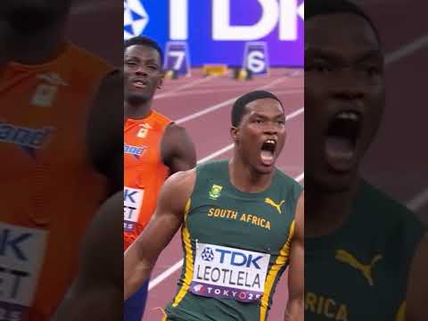 Gift Leotlela powers to 9.87 in Tokyo π₯ #worldathleticschamps