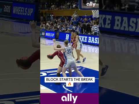 Toby Fournier was swatting EVERYTHING against FSU❌ @ally #collegebasketball #womensbasketball #duke
