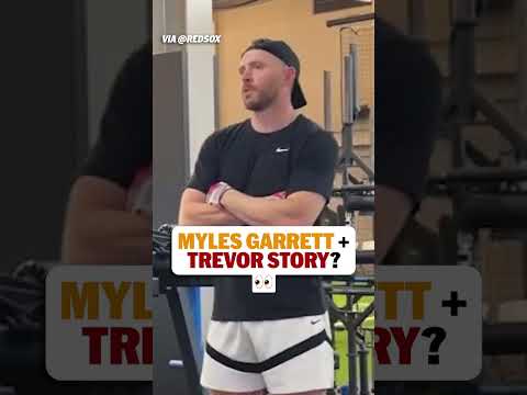 Myles Garrett making that Boston connection with Trevor Story 👀