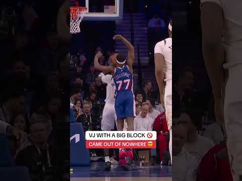 VJ Edgecombe with a HUGE block 🔥