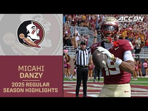 Micahi Danzy 2025 Regular Season Highlights | Florida State Wide Receiver