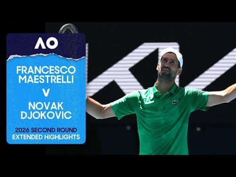 Francesco Maestrelli v Novak Djokovic Extended Highlights | Australian Open 2026 Second Round