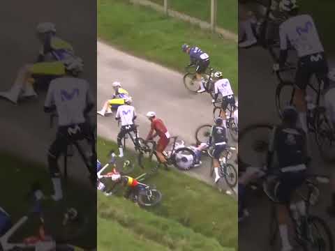 A brutal start to this Classics season 😩 Belgian champion Tim Wellens goes down hard.