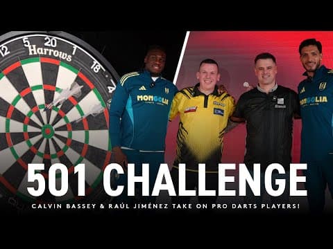 501 DARTS CHALLENGE | Calvin Bassey & RaΓΊl JimΓ©nez take on the pros!