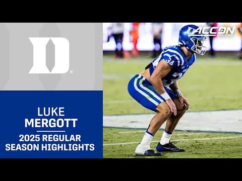 Luke Mergott 2025 Regular Season Highlights | Duke Linebacker