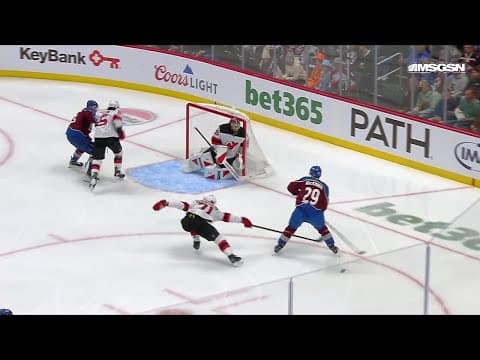 Victor Olofsson scores a powerplay goal against the New Jersey Devils