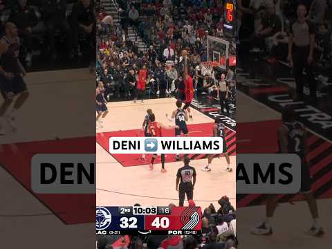 Deni throws the alley oop to Robert Williams for the tough dunk