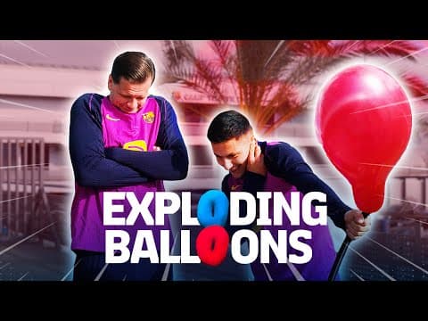 ππ₯π₯π BOOM! EXPLODING BALLOONS CHALLENGE WITH SZCZESNY & ROONY BARDGHJI | FC Barcelona π΅π΄