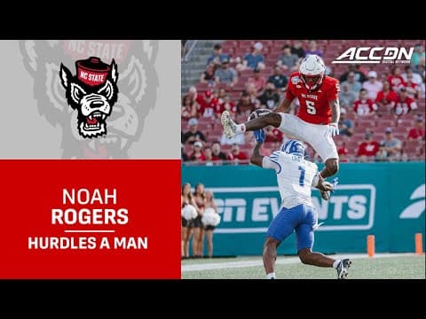 NC State WR Noah Rogers Hurdles A Man