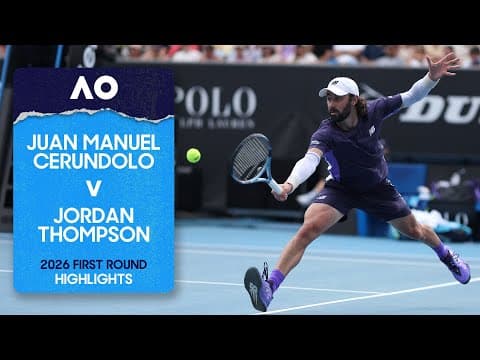 Juan Manuel Cerundolo v Jordan Thompson Highlights | Australian Open 2026 First Round