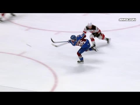 Victor Olofsson scores a goal against the New Jersey Devils