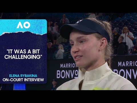 Elena Rybakina On-Court Interview | Australian Open 2026 Second Round