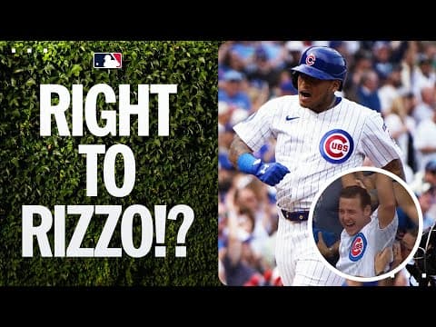 WHAT ARE THE ODDS!? Moisés Ballesteros' 1st career HR goes RIGHT to Anthony Rizzo in the stands! 🤯