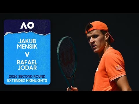 Jakub Mensik v Rafael Jodar Extended Highlights | Australian Open 2026 Second Round