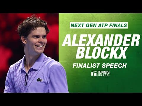 Alexander Blockx Finalist Speech | 2025 Next Gen ATP Finals