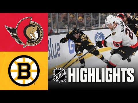 Senators vs. Bruins | NHL Highlights | December 21, 2025