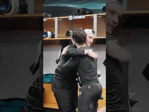 Ty Dellandrea gets the game necklace! #hockey #nhl #sharks