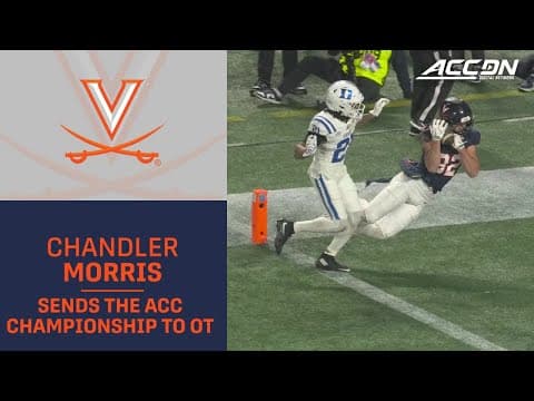 Virginia's Chandler Morris Connects With Eli Wood To Send The ACC Championship To Overtime