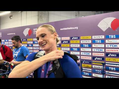 Katie Moon Wins Pole Vault Gold And Gives Credit to Sandi Morris For Pushing Her To Jump 5.90m